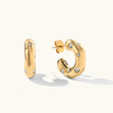 CZ Chunky Hoop Earrings