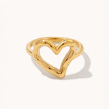 Hammered Heart Statement Ring