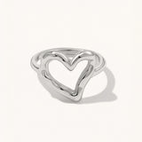 Hammered Heart Statement Ring