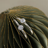 White CZ Bezel Ring  (Silver)