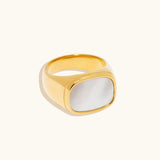 Mother of Shell Signet Ring