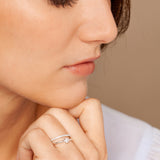 White CZ Bezel Ring  (Silver)