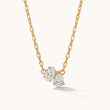 Oval & Pear Duo Necklace – Paperclip Chain