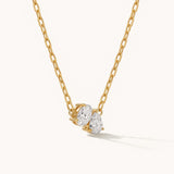 Oval & Pear Duo Necklace – Paperclip Chain