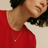 Oval & Pear Duo Necklace – Paperclip Chain