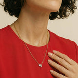 Oval & Pear Duo Necklace – Paperclip Chain