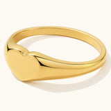 Slim Heart Signet Ring