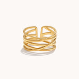 Layered Criss Cross Ring