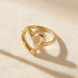 Hammered Heart Statement Ring