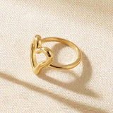 Hammered Heart Statement Ring