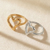 Hammered Heart Statement Ring