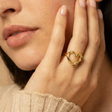 Hammered Heart Statement Ring