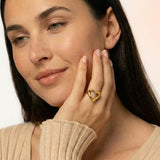 Hammered Heart Statement Ring