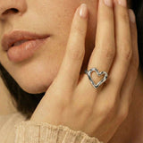 Hammered Heart Statement Ring
