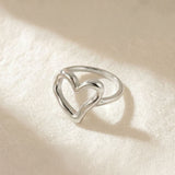 Hammered Heart Statement Ring