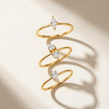 Dainty Pear Solitaire Ring