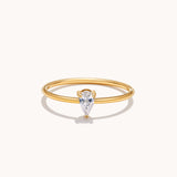Dainty Pear Solitaire Ring