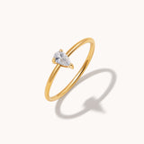 Dainty Pear Solitaire Ring