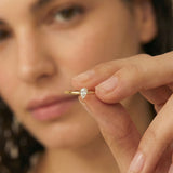 Dainty Pear Solitaire Ring