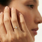 Dainty Pear Solitaire Ring