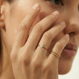 Dainty Pear Cut Ring Set