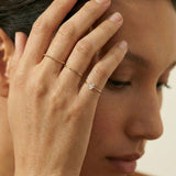 Dainty Pear Cut Ring Set