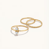 Dainty Duo Heart Cut Ring Set