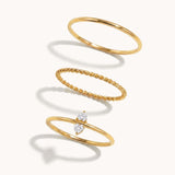 Dainty Duo Heart Cut Ring Set