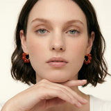 Red Agate Hoop Earrings