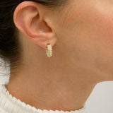 Pavé Pearl Hoop Earrings