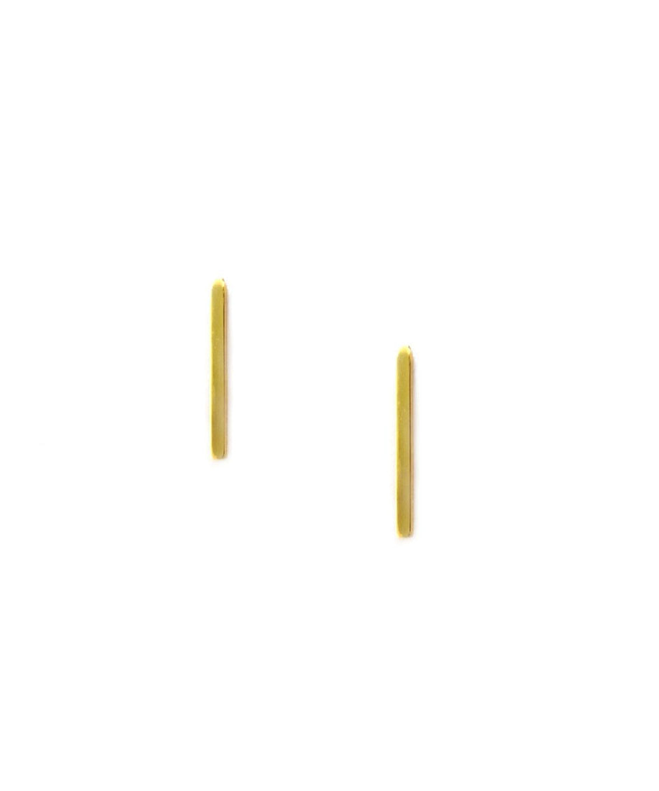 Minimalist Rectangle Stud Earrings (Gold) | Benique