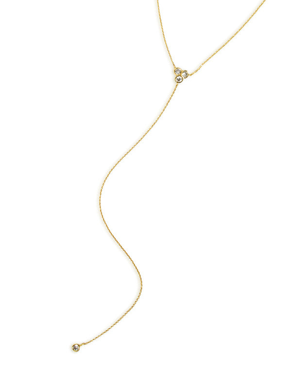 Crystal Y-Shaped Long Necklace_Benique