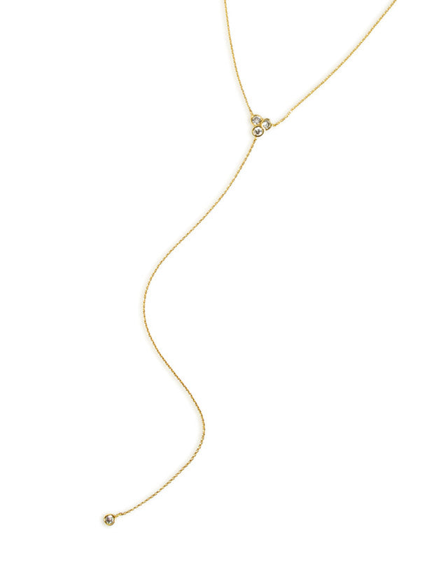 Crystal Y-Shaped Long Necklace_Benique