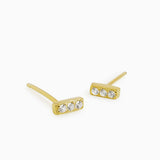 Mini Crystal Bar Stud Earrings