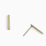 Minimalist Rectangle Stud Earrings (Silver)