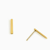 Minimalist Rectangle Stud Earrings (Gold)