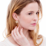 Erupting Petal Pearl Earrings_Model_Benique