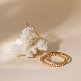 White CZ Bezel Ring (Gold)
