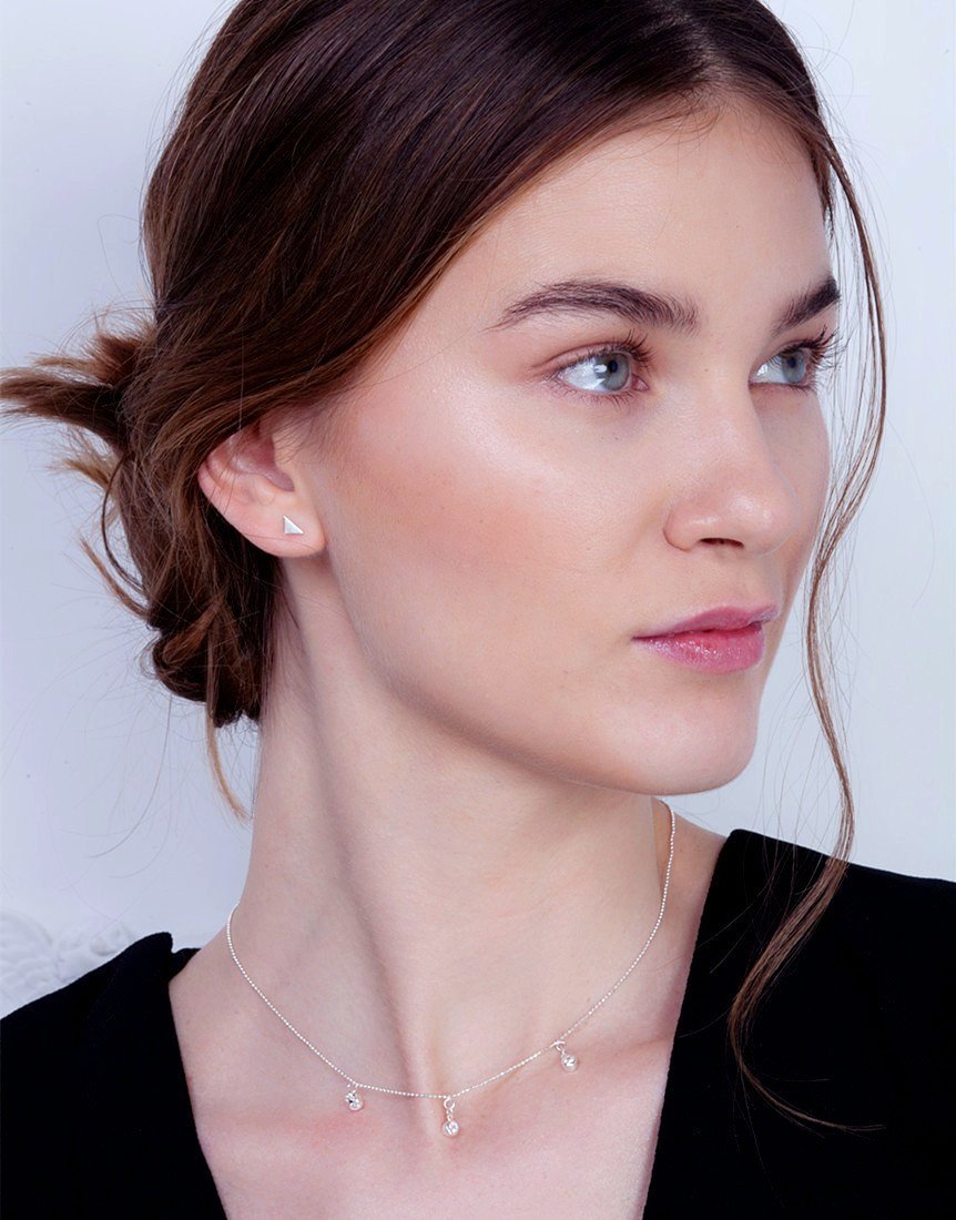 Minimalist Mini Triangle Stud (Silver) | Benique