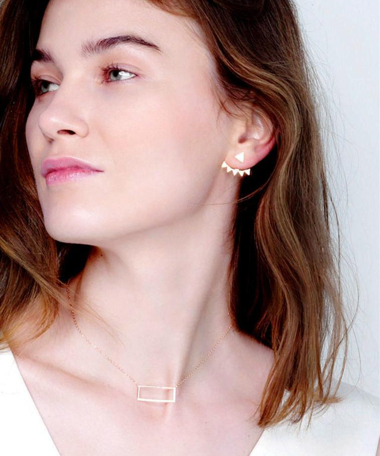 Tara May Ear Jackets (Gold)_Model_Benique
