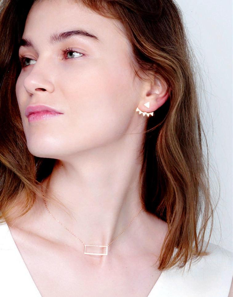 Tara May Ear Jackets (Gold)_Model_Benique