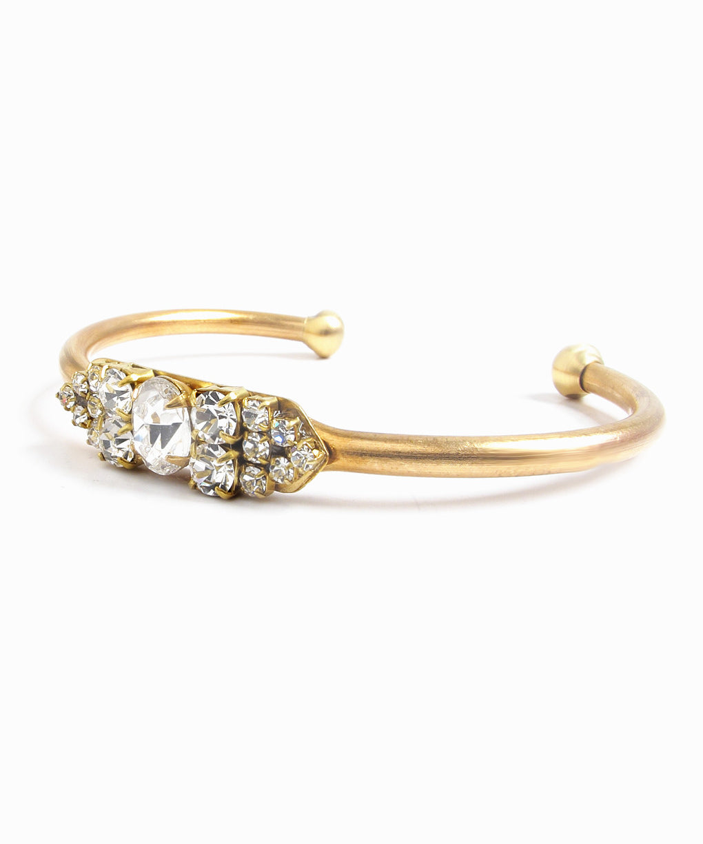 Vintage Crystal Open Bangle-1