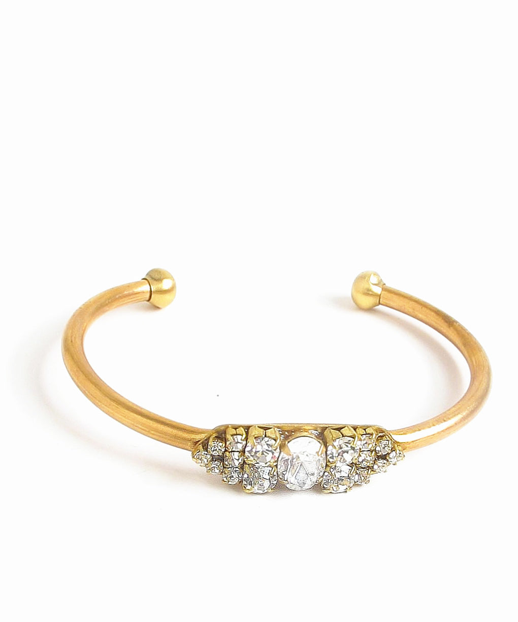Vintage Crystal Open Bangle-3