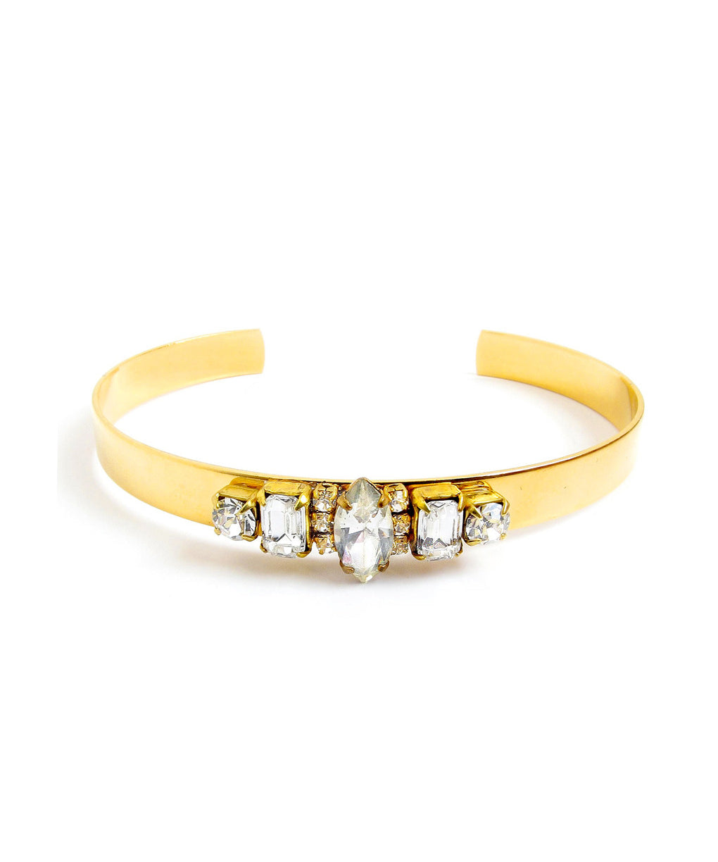 Vintage Thin Gold Cuff Bracelet-4