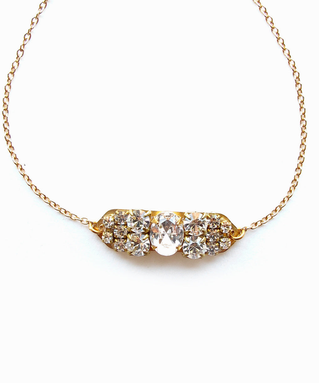 Vintage Crystal Gold Bracelet-1