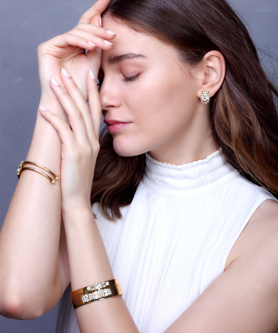 Vintage Thin Gold Cuff Bracelet-2