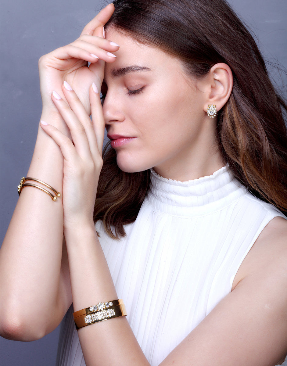 Vintage Thin Gold Cuff Bracelet-2