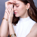 Vintage Thin Gold Cuff Bracelet-2