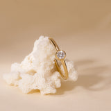 White CZ Bezel Ring (Gold)