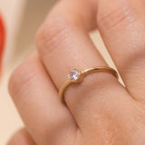 White CZ Bezel Ring (Gold)